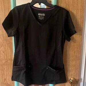 Black Purple Label Scrub Top